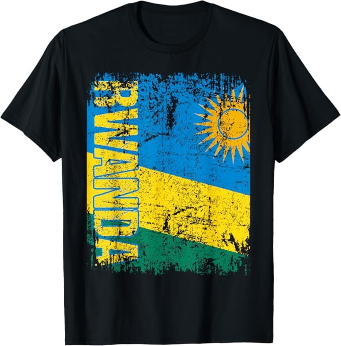 PRDRWNDN® | Proud Rwandan - RWANDA Flag Vintage Distressed RWANDA T-Shirt